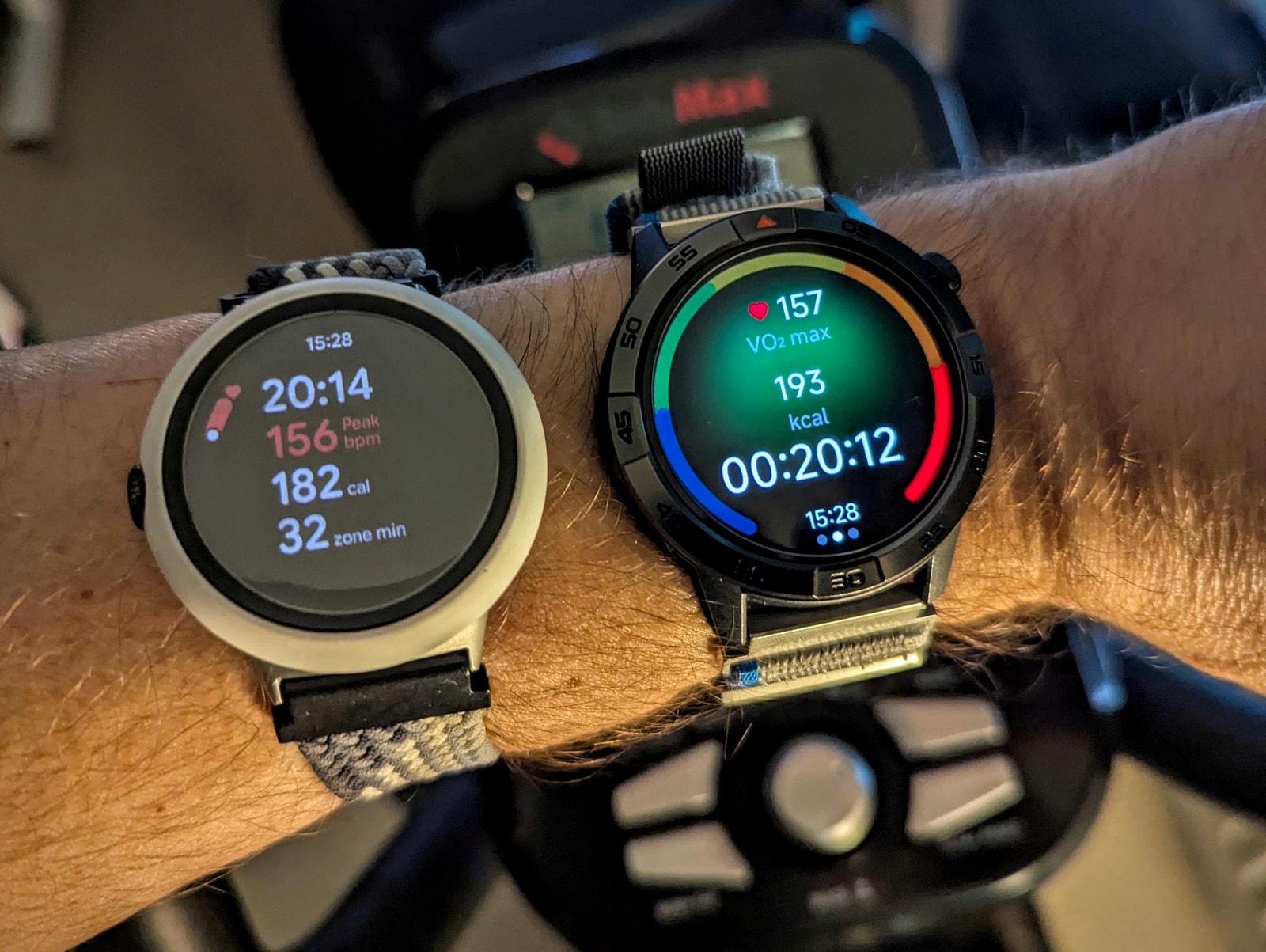 Heart rate comparison during elliptical workout
