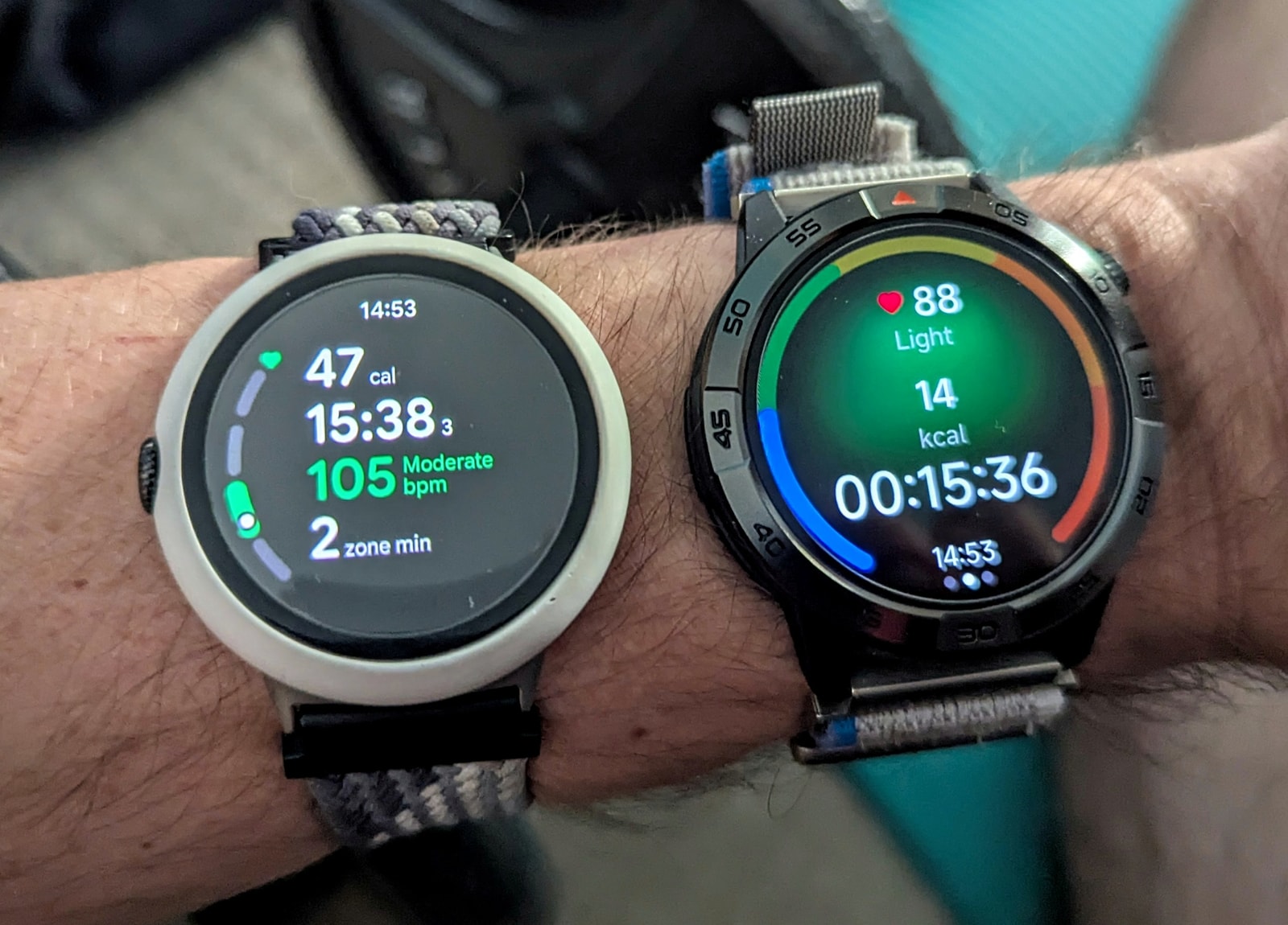 Heart rate comparison during strength training