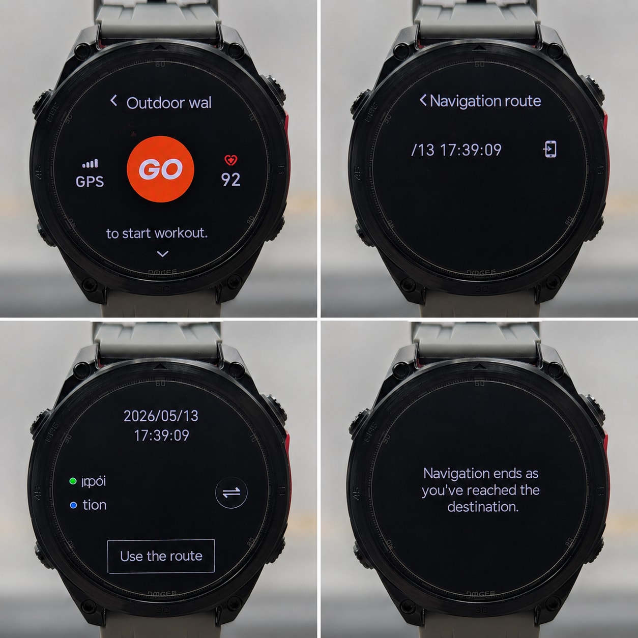 Navigation error message on the Anywise W1 Pro after loading a GPX route
