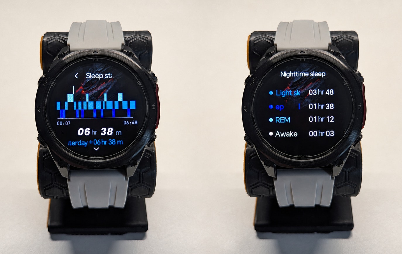 Sleep tracking summary shown on the Anywise W1 Pro watch