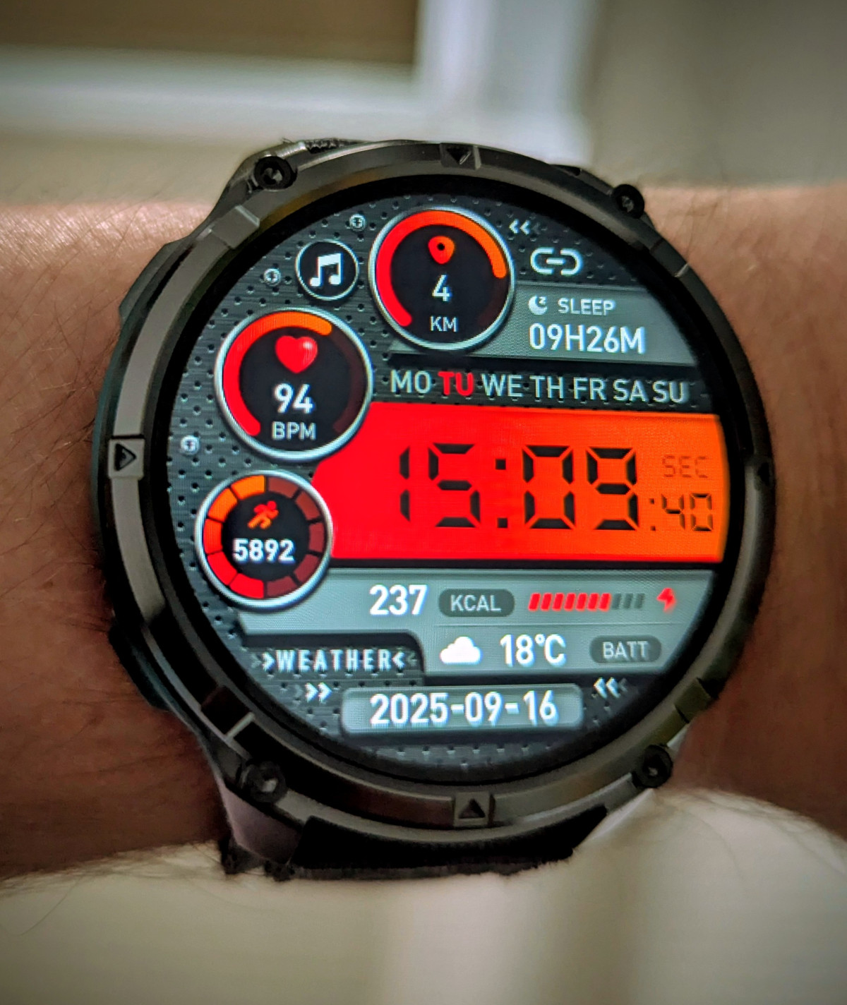 HT33 Smartwatch Review - On wrist