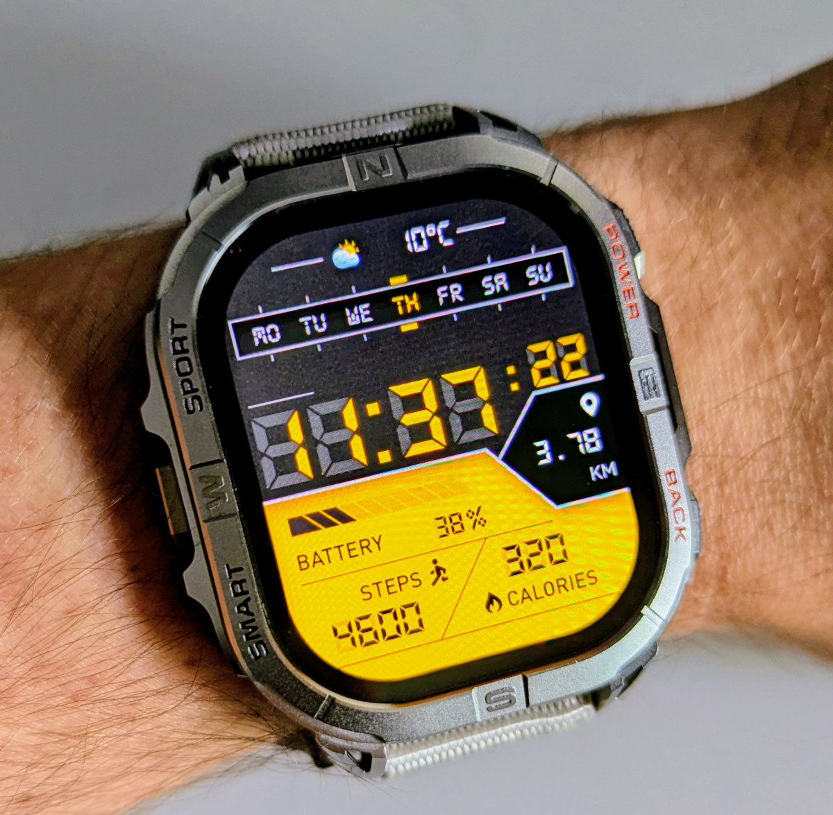 K72 Smartwatch Review - On wrist